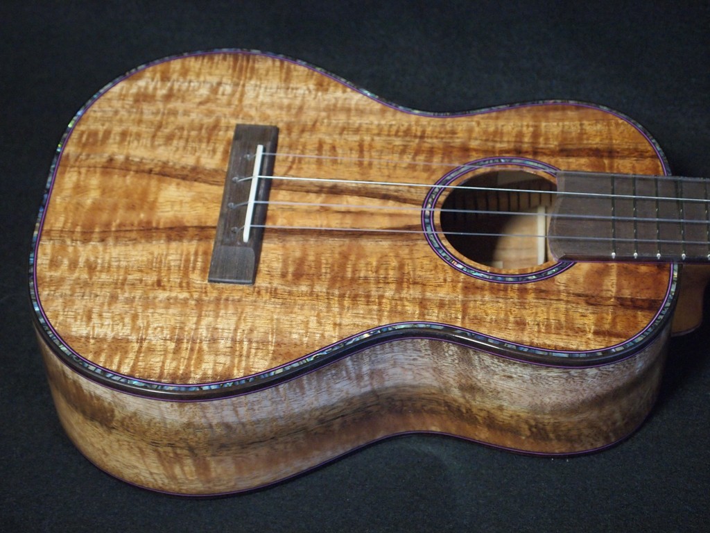 Long Neck Koa Concert Ukulele Kimo Ukulele