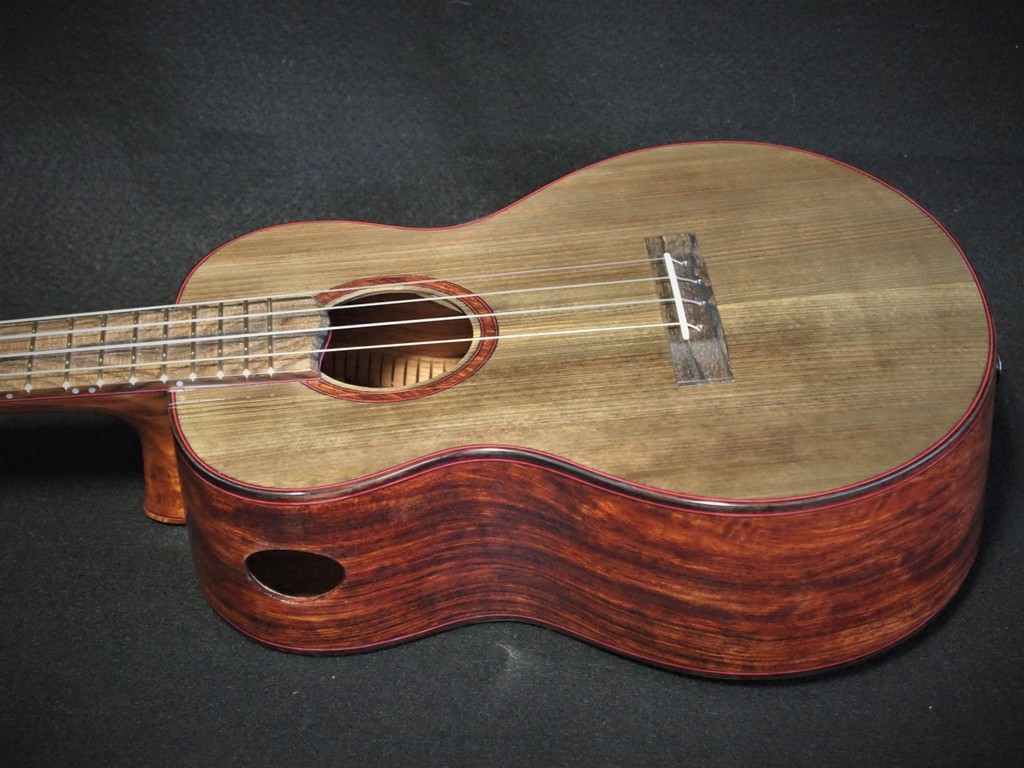 Ancient Spruce and Bubinga Super Tenor Ukulele Kimo Ukulele