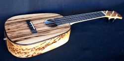 pineapple concert ukulele made from Oregon "Tiger Stripe" Myrtle Wood