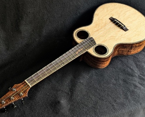 Koa Double Puka Baritone Ukulele