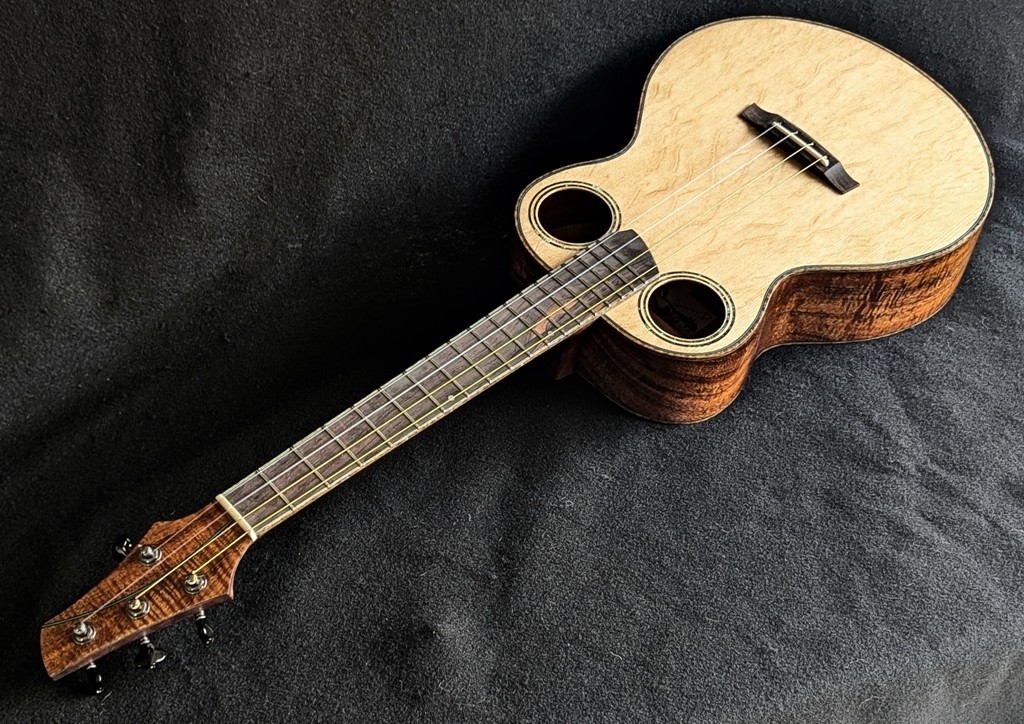 Koa Double Puka Baritone Ukulele